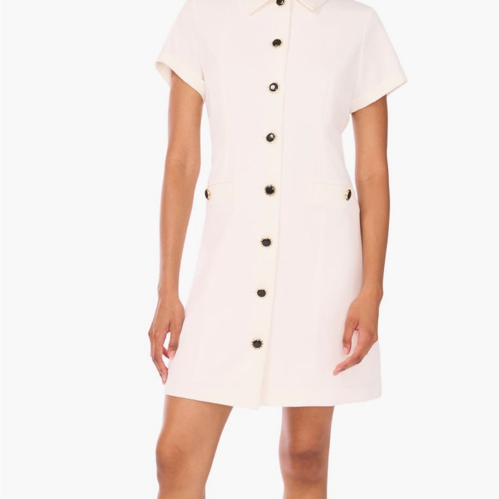 Ted Baker Cream Button-Front Mini Dress